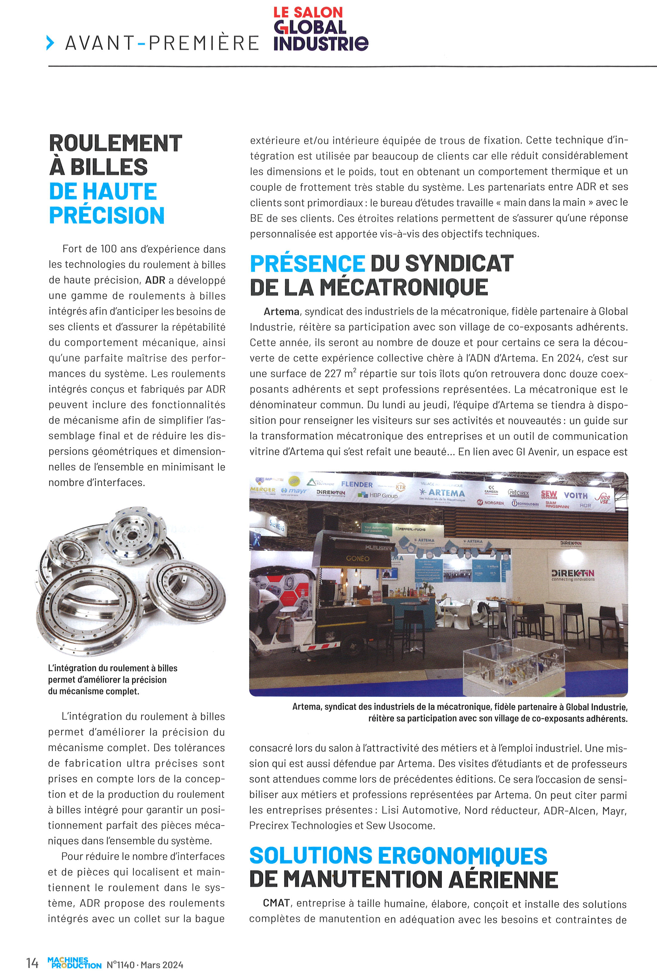 ADR article in Machines Production magazine March 2024